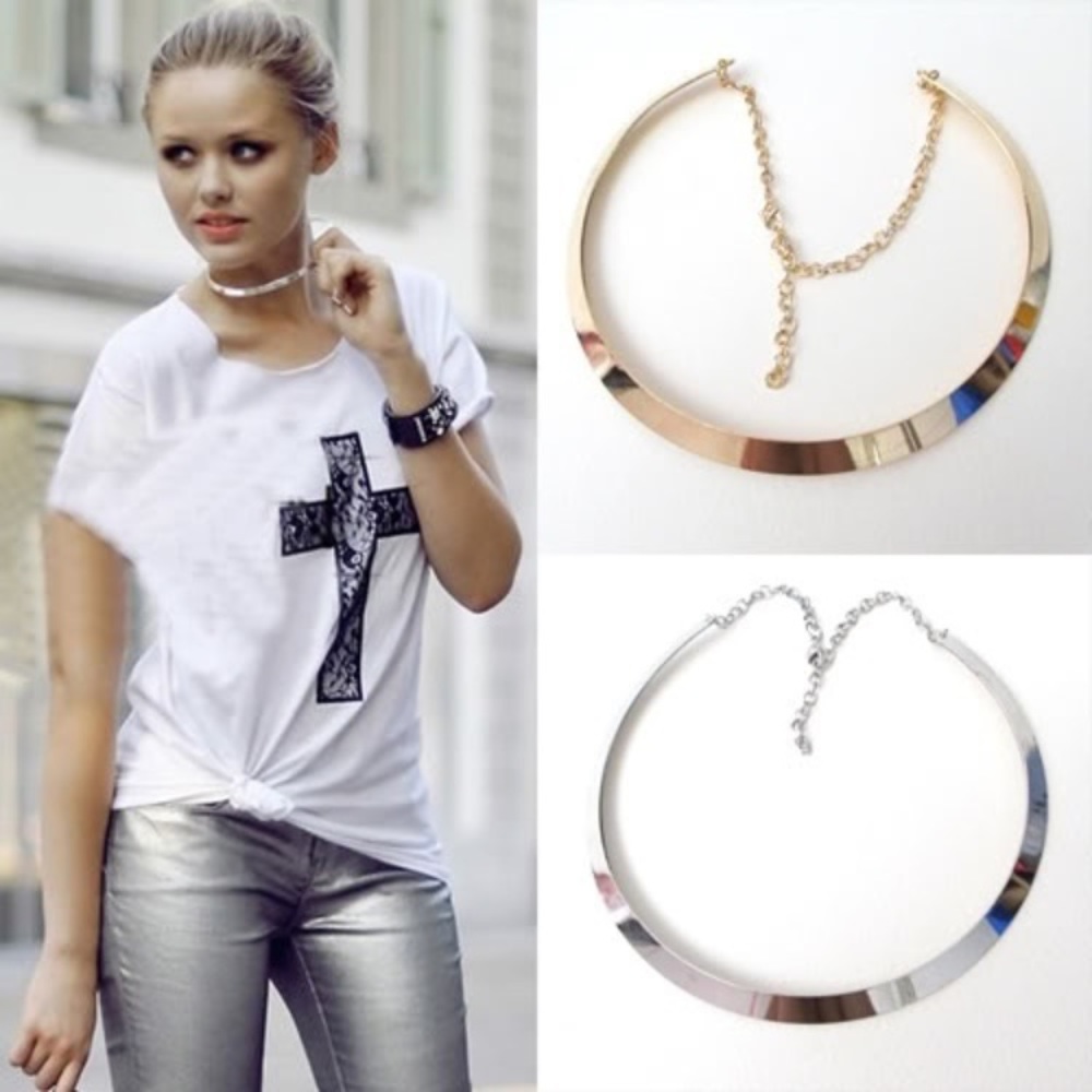 Gold plated choker necklace